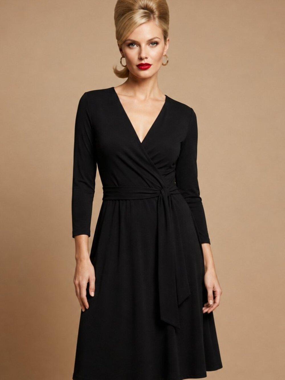 Kasper Black Belted Shirt Dress Short Sleeve Button Front Size XL Ruched Bodycon - Picture 8 of 10